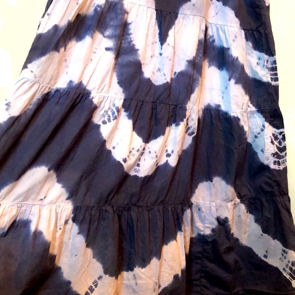 Lucky Brand blue Tie-Dye Maxi Dress tiered cotton size Small - Picture 7 of 10